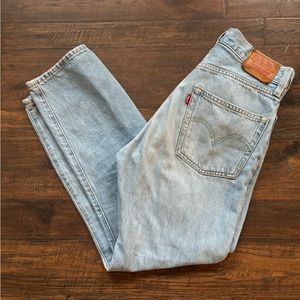 Vintage 501 Levi’s | Light Wash, Distressed, High Rise, Straight Leg Women Denim